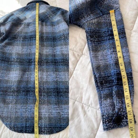 🚓 Britney Longline Shacket Blue Plaid Small - Picture 13 of 13